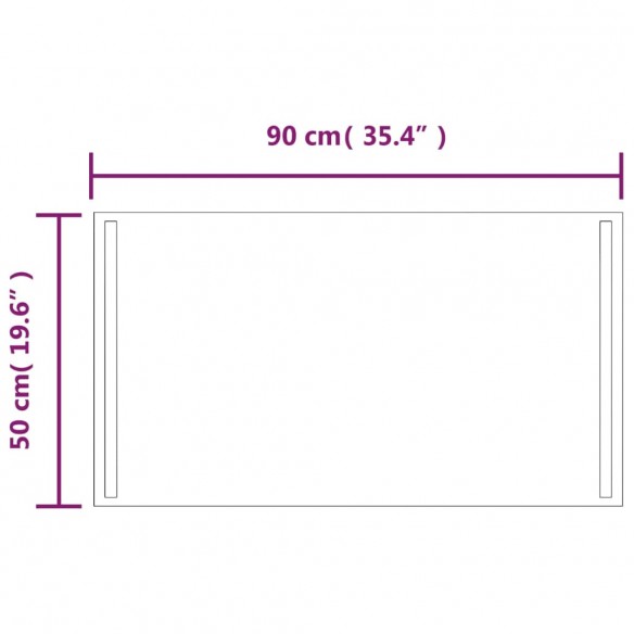 Miroir de salle de bain à LED 90x50 cm