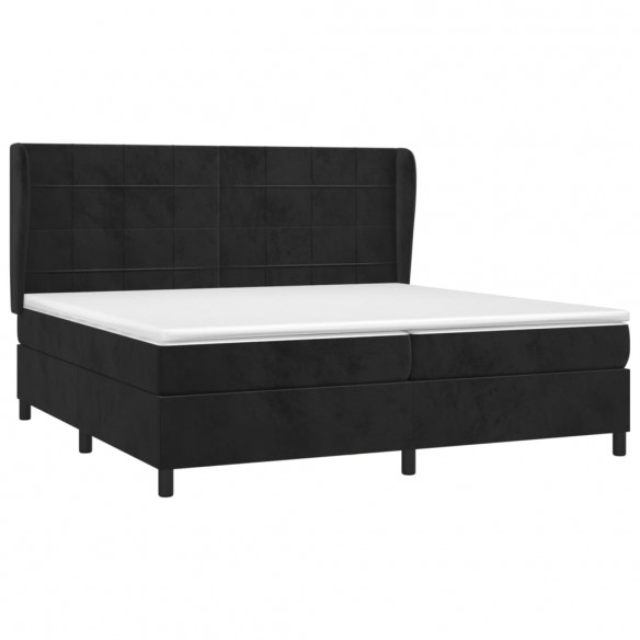 Cadre de lit et matelas Noir 200x200 cm Velours