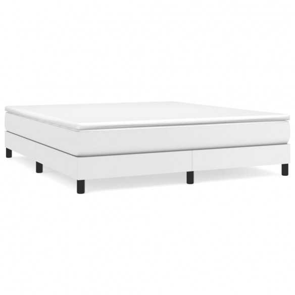 Cadre de lit avec matelas Blanc 160x200cm Similicuir