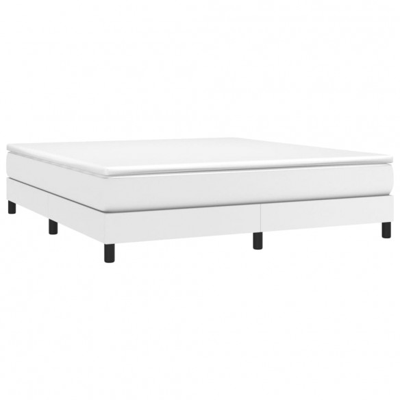 Cadre de lit avec matelas Blanc 160x200cm Similicuir