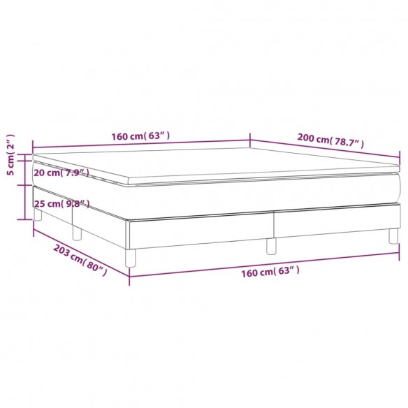 Cadre de lit avec matelas Blanc 160x200cm Similicuir