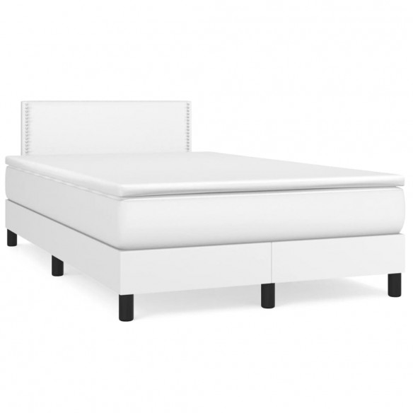 Cadre de lit avec matelas Blanc 120x200cm Similicuir