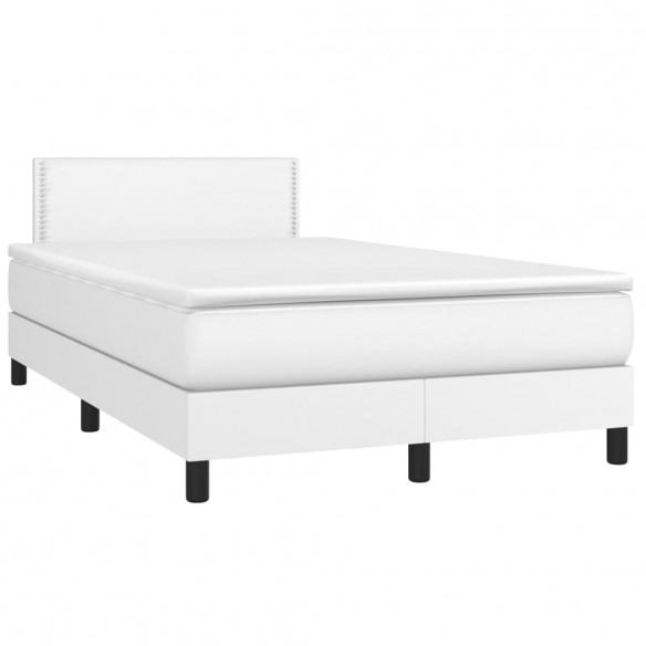 Cadre de lit avec matelas Blanc 120x200cm Similicuir