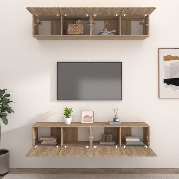 Meubles TV 4 pcs Chêne Sonoma 80x30x30 cm Bois d'ingénierie