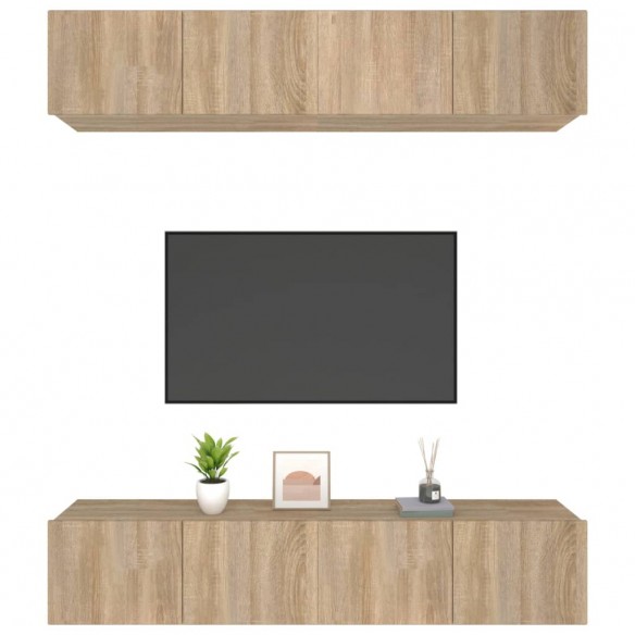 Meubles TV 4 pcs Chêne Sonoma 80x30x30 cm Bois d'ingénierie