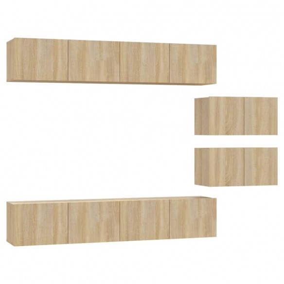 Ensemble de meubles TV 6 pcs Chêne sonoma Bois d'ingénierie