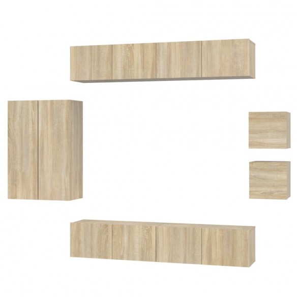 Ensemble de meubles TV 8 pcs Chêne sonoma Bois d'ingénierie