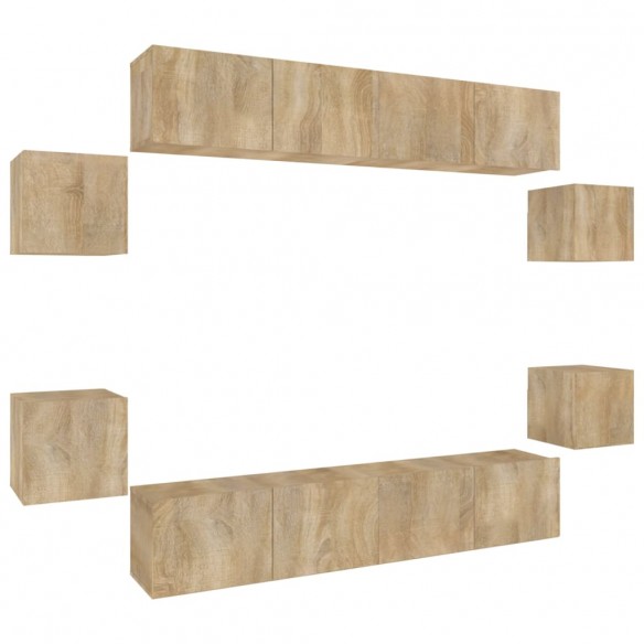 Ensemble de meubles TV 8 pcs Chêne sonoma Bois d'ingénierie