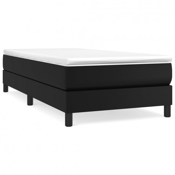 Cadre de lit avec matelas Noir 90x200 cm Similicuir