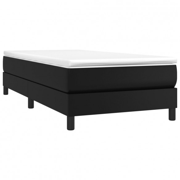 Cadre de lit avec matelas Noir 90x200 cm Similicuir