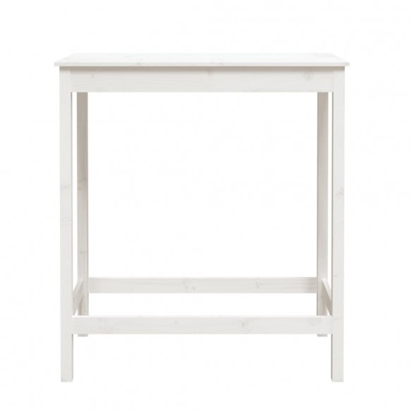 Table de bar blanc 100x50x110 cm bois massif de pin