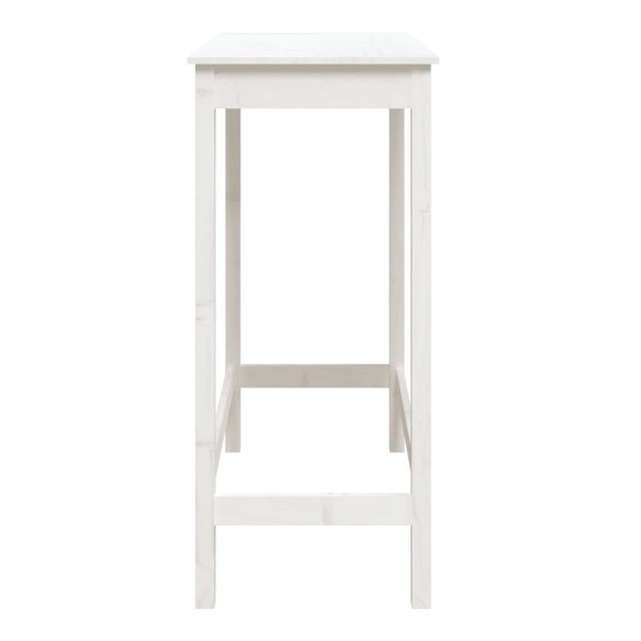 Table de bar blanc 100x50x110 cm bois massif de pin