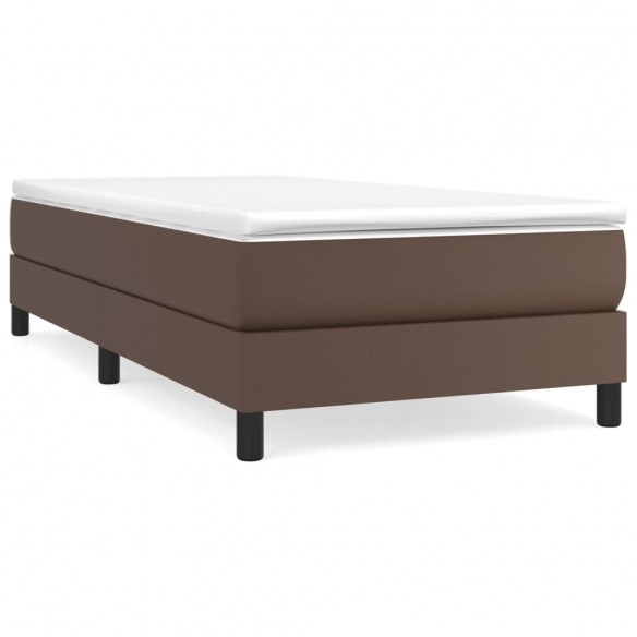 Cadre de lit avec matelas Marron 90x200cm Similicuir