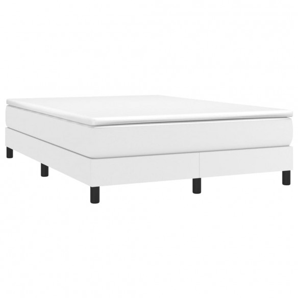 Cadre de lit avec matelas Blanc 140x190cm Similicuir