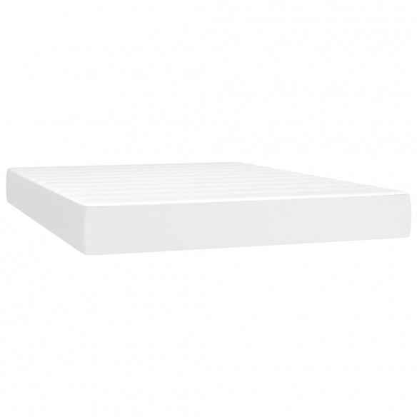 Cadre de lit avec matelas Blanc 140x190cm Similicuir