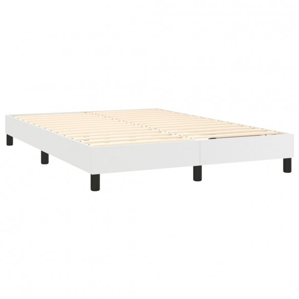 Cadre de lit avec matelas Blanc 140x190cm Similicuir