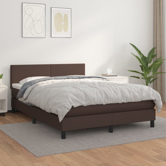 Cadre de lit avec matelas Marron 140x190 cm