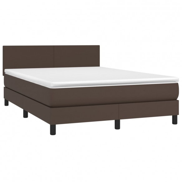 Cadre de lit avec matelas Marron 140x190 cm