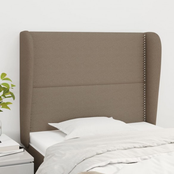 Tête de lit avec oreilles Taupe 93x23x118/128 cm Tissu