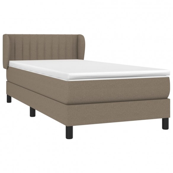 Cadre de lit avec matelas Taupe 80x200 cm Tissu