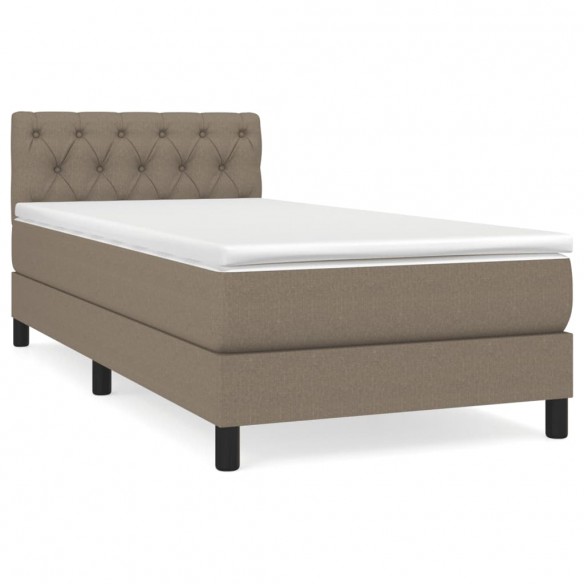 Cadre de lit avec matelas Taupe 80x200 cm Tissu