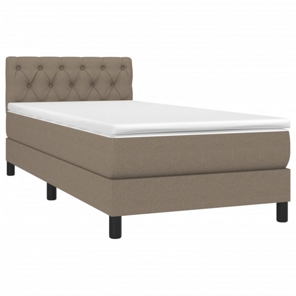 Cadre de lit avec matelas Taupe 80x200 cm Tissu