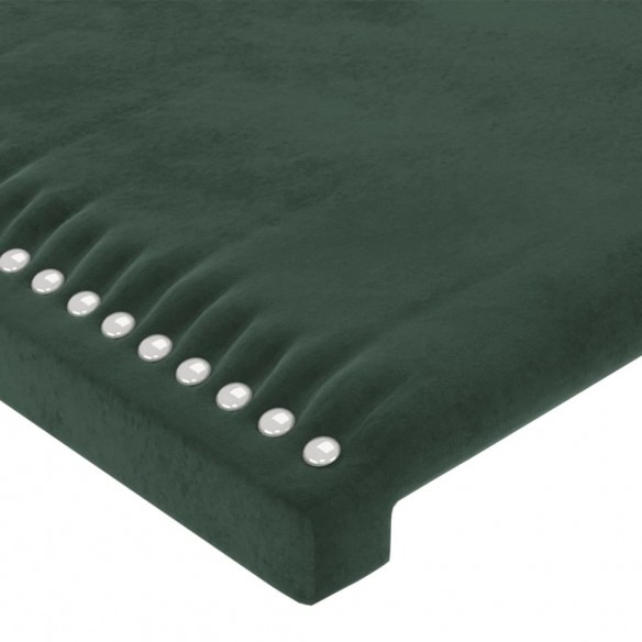 Tête de lit avec oreilles Vert foncé 103x16x118/128 cm Velours