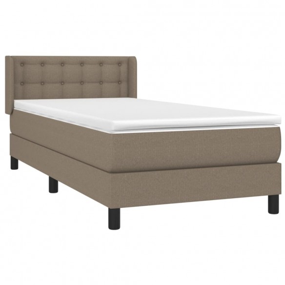 Cadre de lit avec matelas Taupe 80x200 cm Tissu