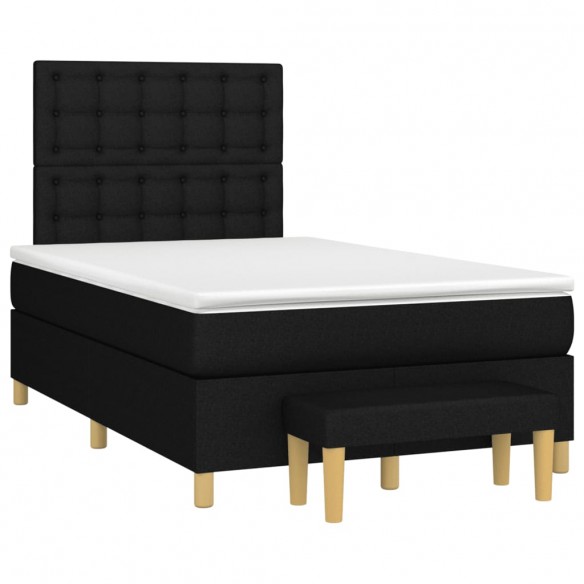 Cadre de lit avec matelas Noir 120x200 cm Tissu