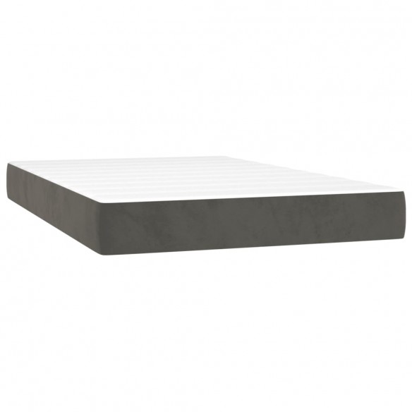 Cadre de lit matelas et LED Gris foncé 120x200 cm