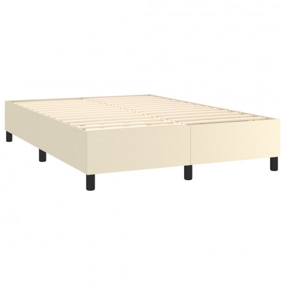 Cadre de lit matelas LED Crème 140x190 cm Similicuir