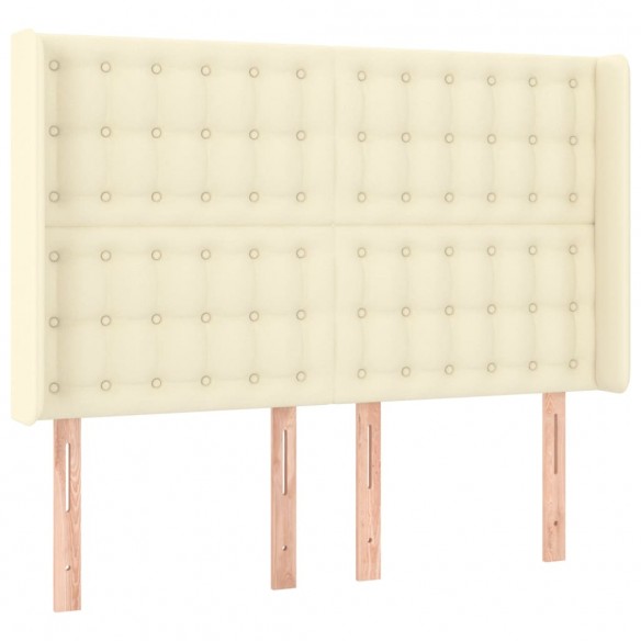 Cadre de lit matelas LED Crème 140x190 cm Similicuir