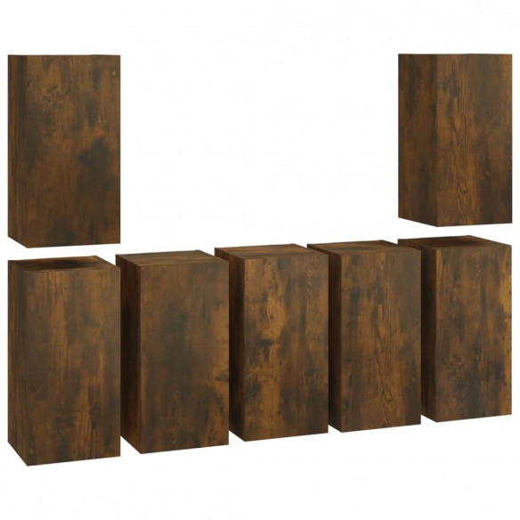 Meubles TV 7 pcs Chêne fumé 30,5x30x60 cm Bois d'ingénierie