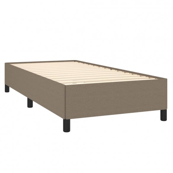 Cadre de lit avec matelas Taupe 90x190 cm Tissu