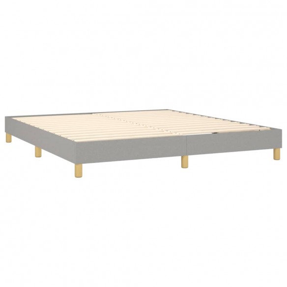 Cadre de lit matelas et LED Gris clair 160x200 cm