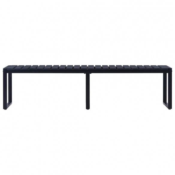 Banc de jardin 180 cm Panneau PS Noir