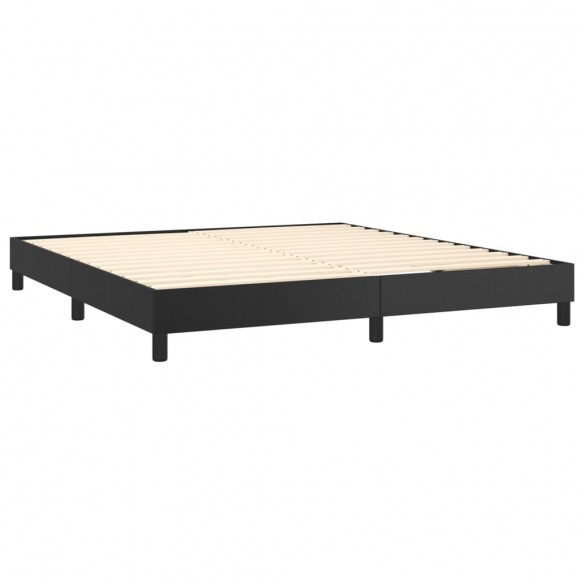 Cadre de lit avec matelas Noir 180x200 cm Similicuir