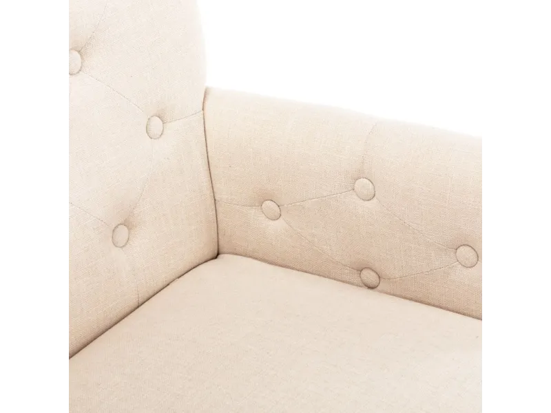 Chaise à manger avec accoudoirs Beige Tissu