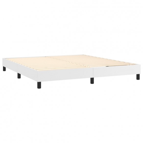 Cadre de lit avec matelas et LED Blanc 180x200 cm