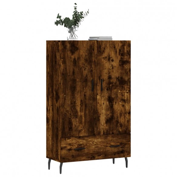 Buffet haut chêne fumé 69,5x31x115 cm bois d'ingénierie