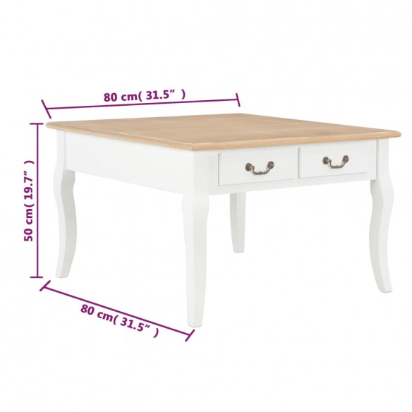 Table basse Blanc 80 x 80 x 50 cm Bois