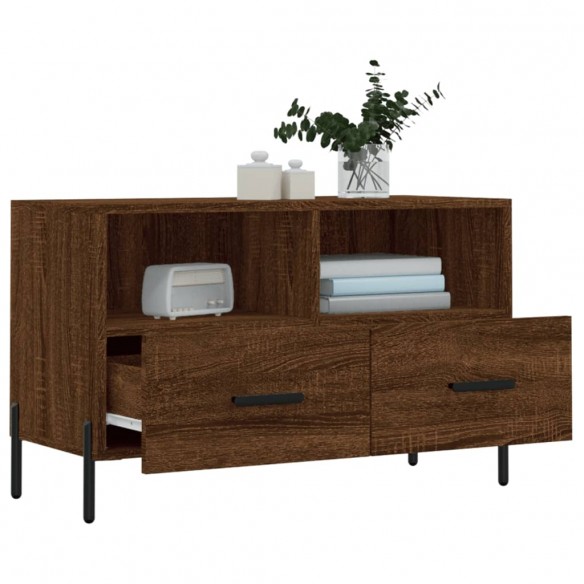 Meuble TV Chêne marron 80x36x50 cm Bois d'ingénierie