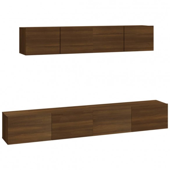 Ensemble de meubles TV 4 pcs Chêne marron Bois d'ingénierie