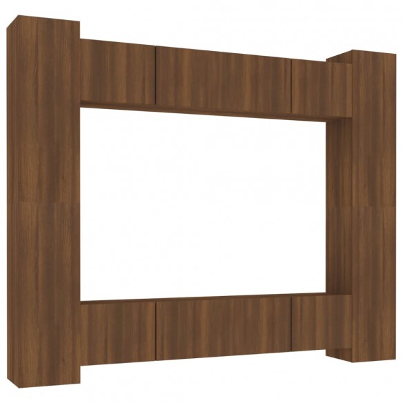 Ensemble de meubles TV 8 pcs Chêne marron Bois d'ingénierie