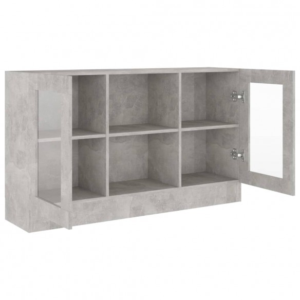 Armoire à vitrine Gris béton 120x30,5x70 cm Aggloméré