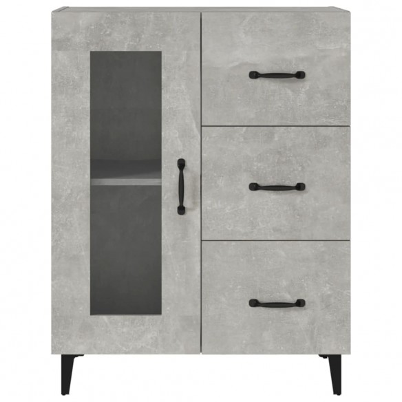 Buffet gris béton 69,5x34x90 cm bois d'ingénierie