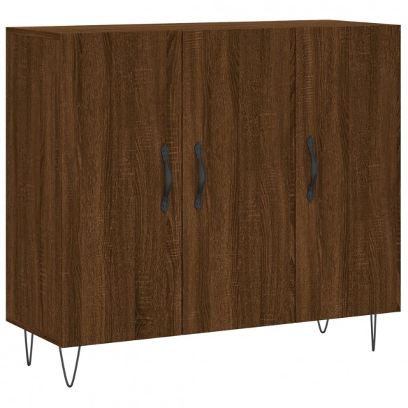 Buffet chêne marron 90x34x80 cm bois d'ingénierie