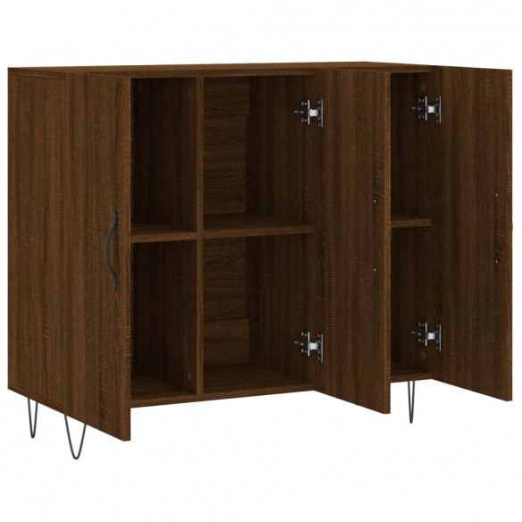 Buffet chêne marron 90x34x80 cm bois d'ingénierie