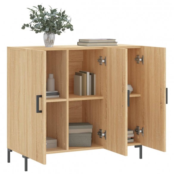 Buffet chêne sonoma 90x34x80 cm bois d'ingénierie