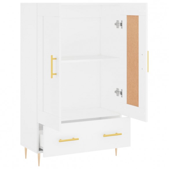 Buffet haut blanc 69,5x31x115 cm bois d'ingénierie